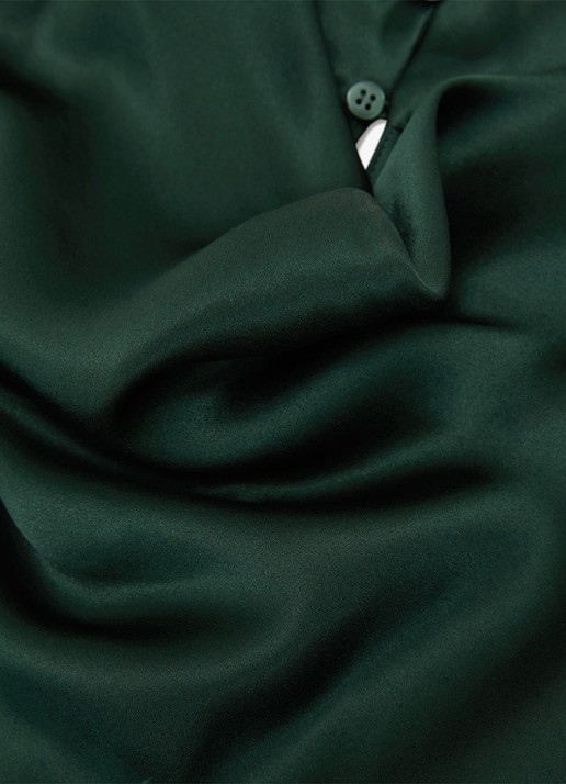 Reiss Kory top met watervalhals - detail 6 donkergroen