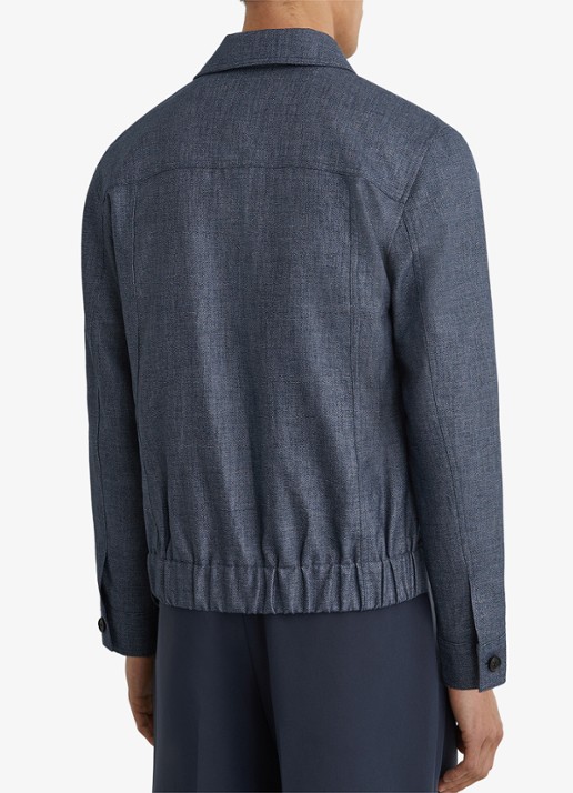 Reiss Lagos jack met klepzakken - achterkant airforce blue / blauw