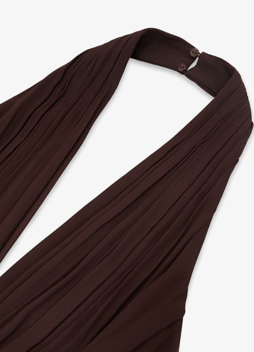 Reiss Lainey jumpsuit met plissé details - detail 6 aubergine