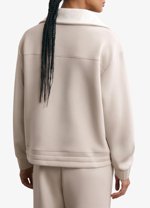Reiss Laney sweater met halve rits - achterkant beige