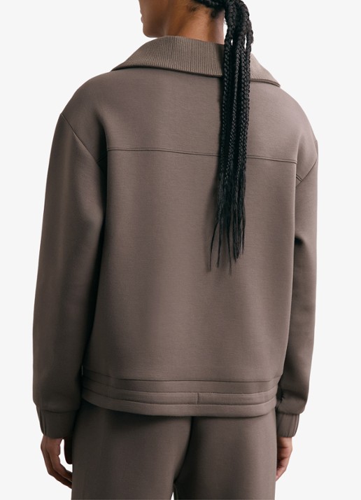 Reiss Laney sweater met halve rits - achterkant bruin