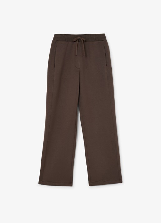 Reiss Laney wide fit joggingsbroek met steekzakken - voorkant donkerbruin