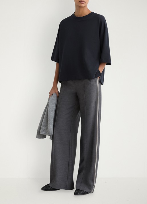Reiss Lara oversized T-shirt  - voorkant 2 blauw