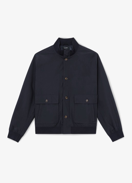 Reiss Latent bomberjack met steekzakken - voorkant 4 navy / blauw