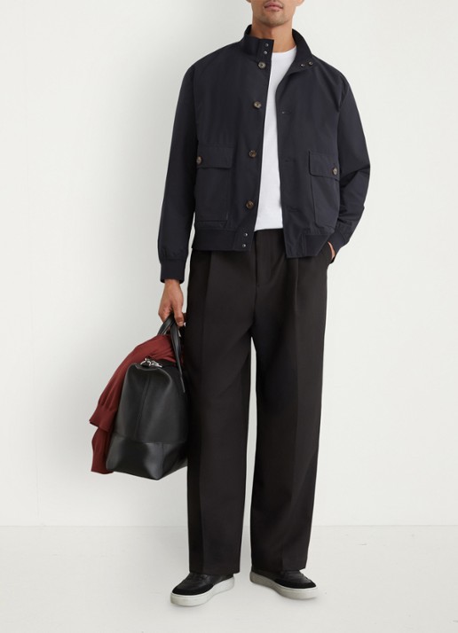 Reiss Latent bomberjack met steekzakken - voorkant 5 navy / blauw