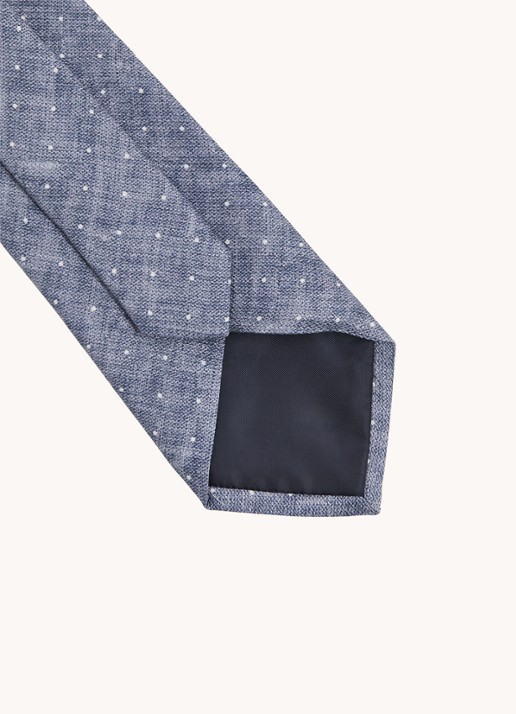 Reiss Lateran stropdas van zijde - detail blauwgrijs