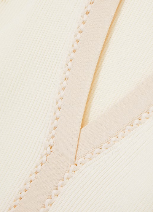 Reiss Lauri ribgebreide top met V-hals - detail 5 creme