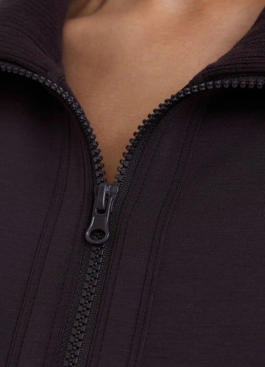 Reiss Laurrie Premium sweatvest met opstaande kraag - detail 5 aubergine