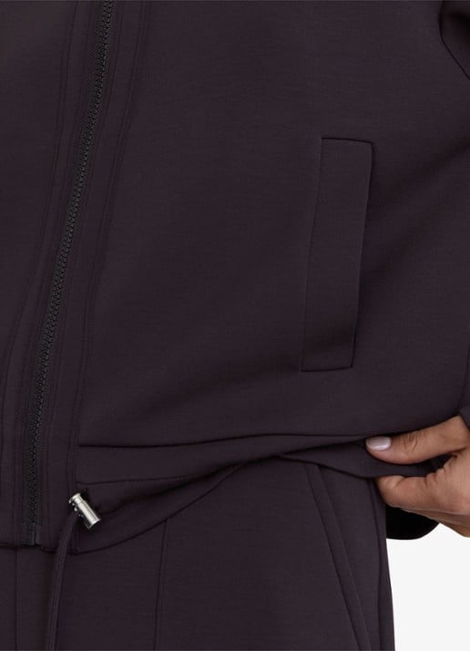 Reiss Laurrie Premium sweatvest met opstaande kraag - detail 6 aubergine