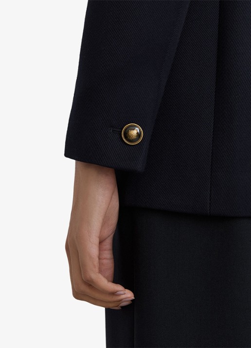Reiss Lauryn double-breasted blazer in wolblend - detail 2 blauw