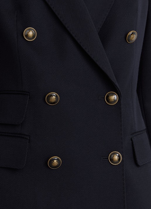 Reiss Lauryn double-breasted blazer in wolblend - detail 3 blauw