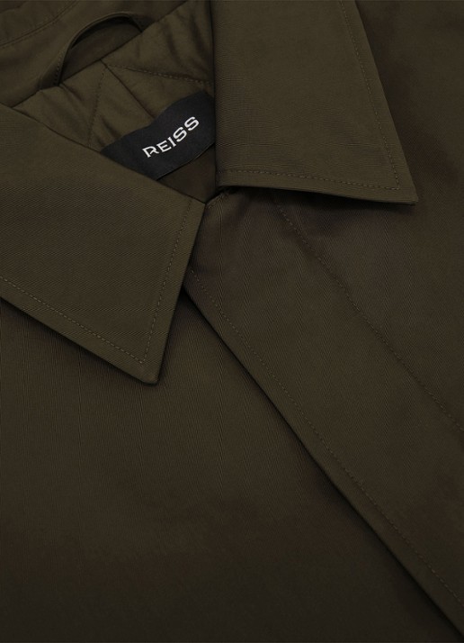 Reiss Lawlen gewatteerde parka met steekzakken - detail 4 olijfgroen