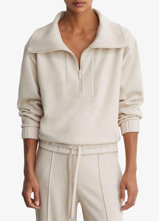 Reiss Layla sweater van wol en lyocell met hakve rits
