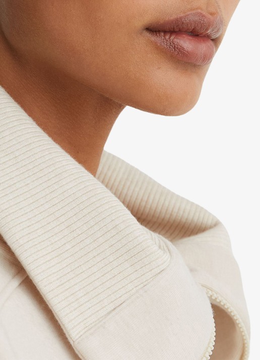 Reiss Layla sweater van wol en lyocell met hakve rits - detail 5 wit