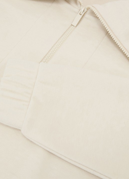 Reiss Layla sweater van wol en lyocell met hakve rits - detail 6 wit