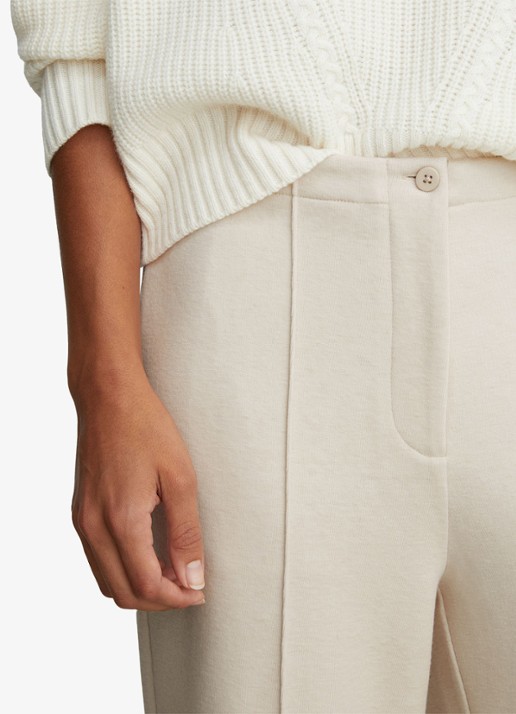 Reiss Layla wide leg joggingbroek van wol en lyocell - detail 4 wit
