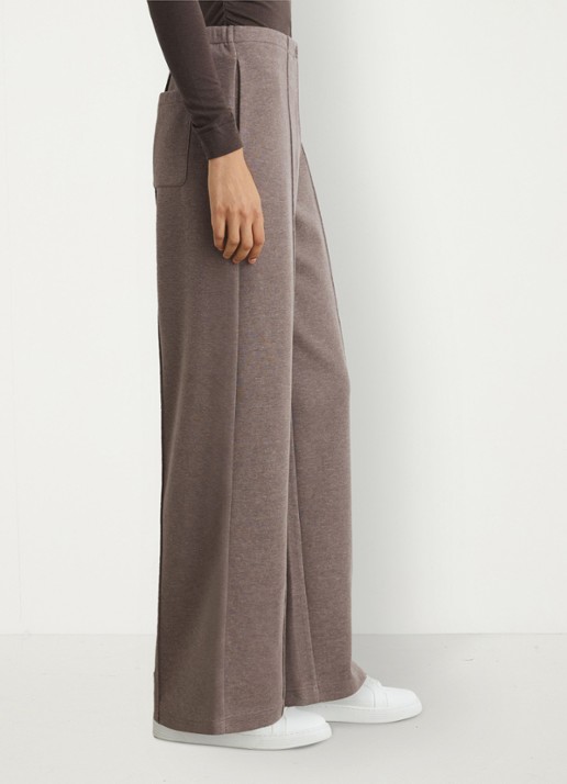 Reiss Layla wide leg joggingbroek van wol en lyocell - detail 2 bruin