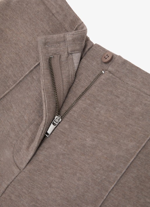 Reiss Layla wide leg joggingbroek van wol en lyocell - detail 4 bruin