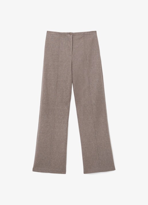 Reiss Layla wide leg joggingbroek van wol en lyocell - voorkant 6 bruin