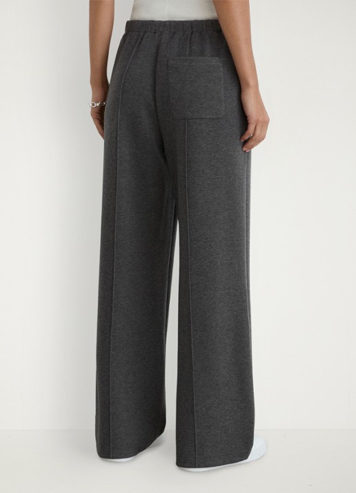 Reiss Layla wide leg joggingbroek van wol en lyocell - achterkant 7 donkergrijs