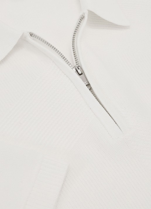 Reiss Leigham regular fit polo met halve rits - detail 7 gebroken wit