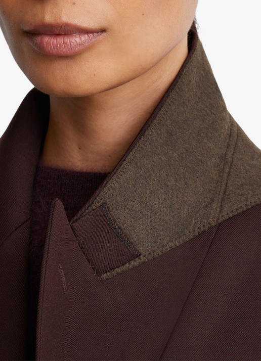 Reiss Leisel double-breasted oversized blazer in wolblend - detail 3 aubergine