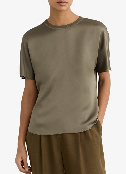 Reiss LENA Silk Short-Sleeve Top