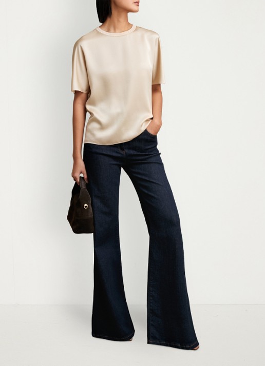 Reiss Lena top van zijde - voorkant 6 beige