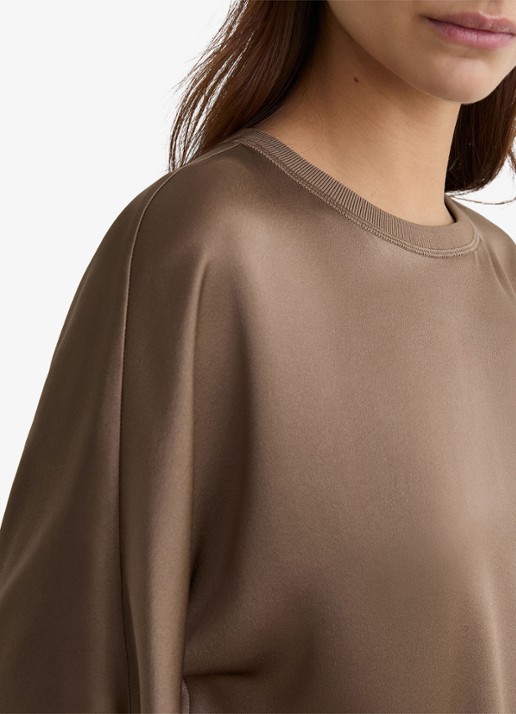 Reiss Lena top van zijde  - detail 3 bruin