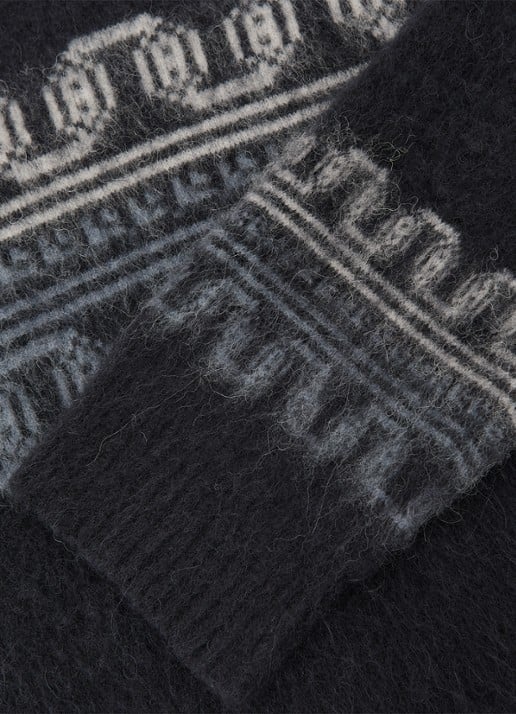 Reiss Lennox in wolblend met ingebreid patroon - detail 5 navy / blauw