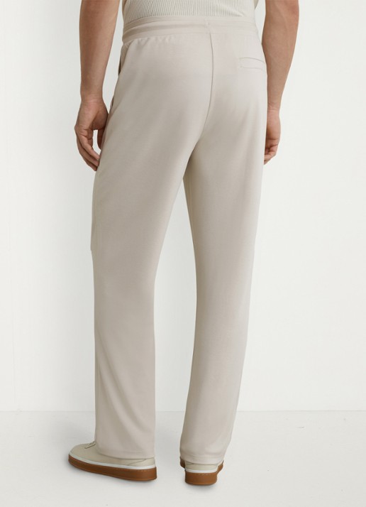 Reiss Lennox straight fit pantalon met steekzakken - achterkant beige
