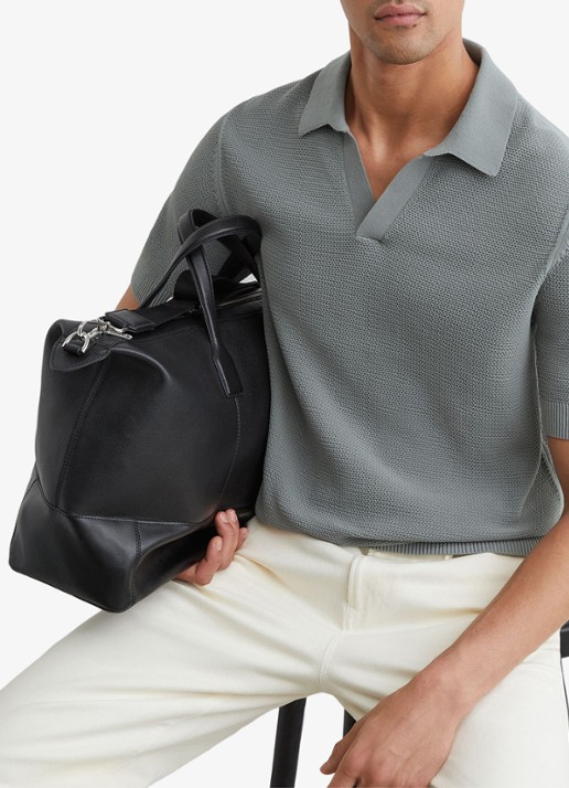 Reiss Leon regular fit polo  - detail grijs