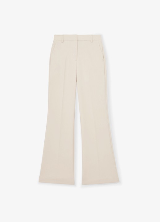 Reiss Leona high waist flared fit pantalon - voorkant 4 creme