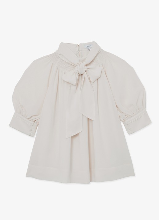 Reiss Lerina blouse met sjaalkraag - voorkant 4 wit