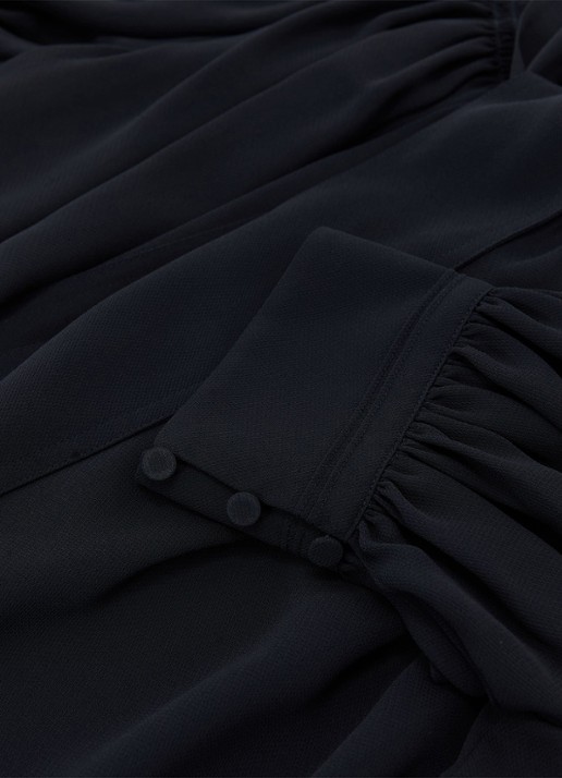 Reiss Lerina blouse met sjaalkraag - detail 3 blauw