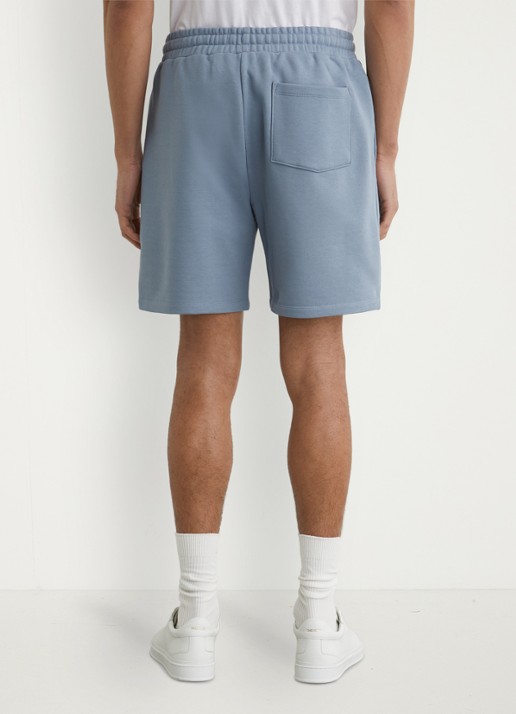 Reiss Levin straight fit korte broek met steekzakken - achterkant staalblauw