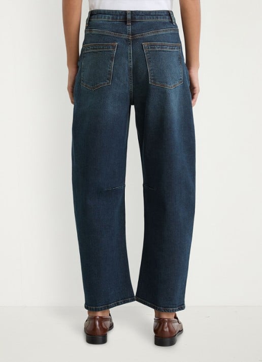 Reiss Levitt mid waist loose fit jeans met steekzakken - achterkant donkerblauw