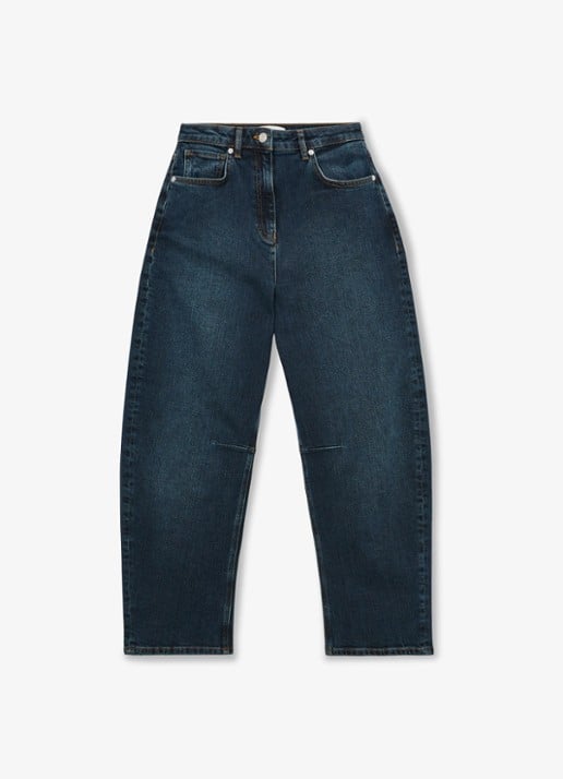 Reiss Levitt mid waist loose fit jeans met steekzakken - voorkant 5 donkerblauw