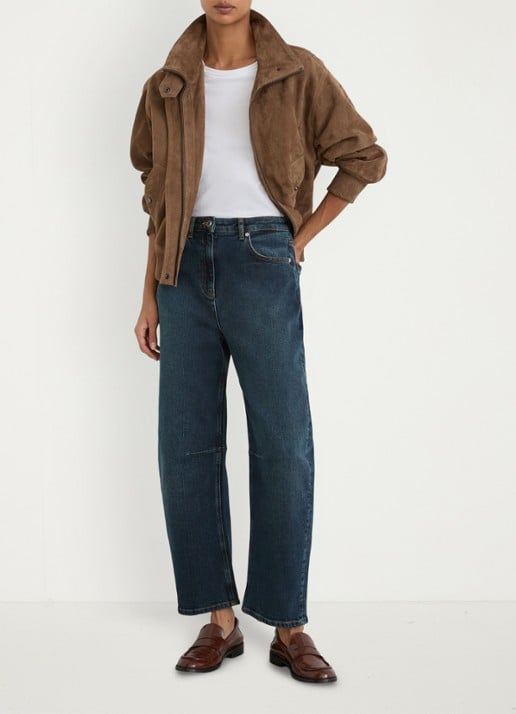 Reiss Levitt mid waist loose fit jeans met steekzakken - voorkant 6 donkerblauw