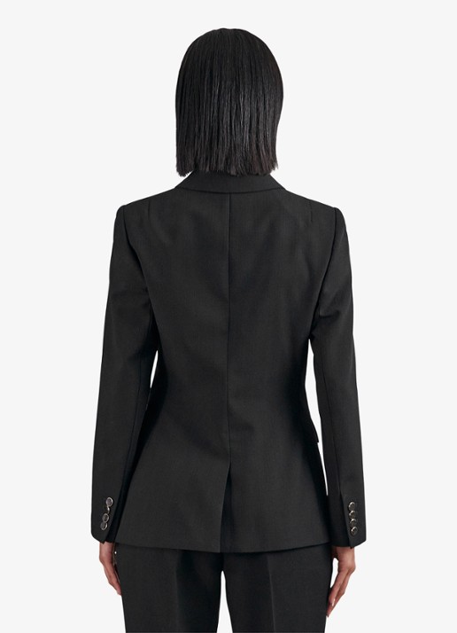 Reiss Lia double-breasted blazer in wolblend - achterkant black / zwart