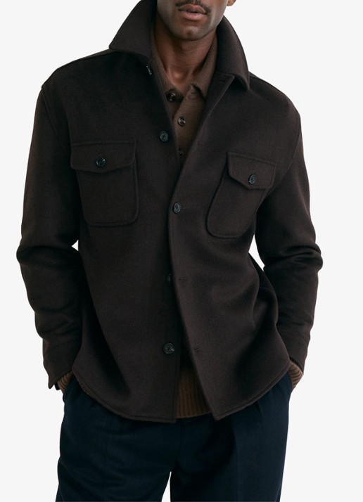 Reiss Liam overshirt in wolblend met borstzakken