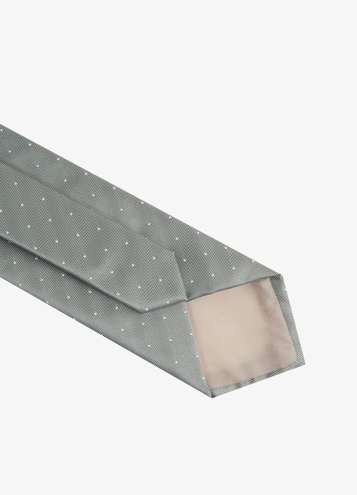 Reiss Liam stropdas in zijdeblend met stippenprint  - detail olijfgroen