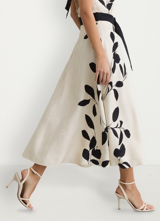 Reiss Libby midi jurk met bloemenprint - detail 4 ivoor