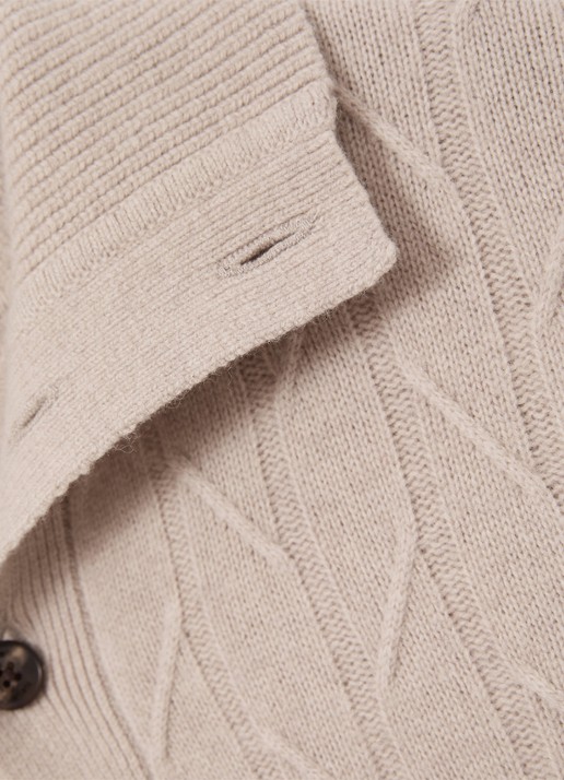 Reiss Littleton ribgebreide trui van wol - detail 4 oatmeal / beige