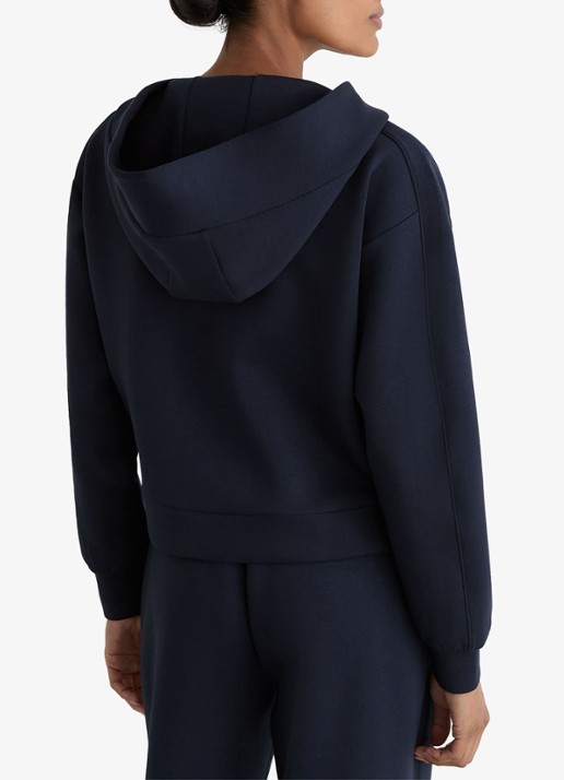 Reiss Lockie hoodie met halve rits - achterkant 3 blauw