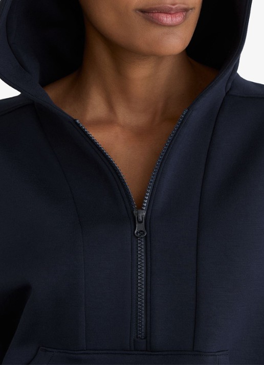 Reiss Lockie hoodie met halve rits - detail 5 blauw