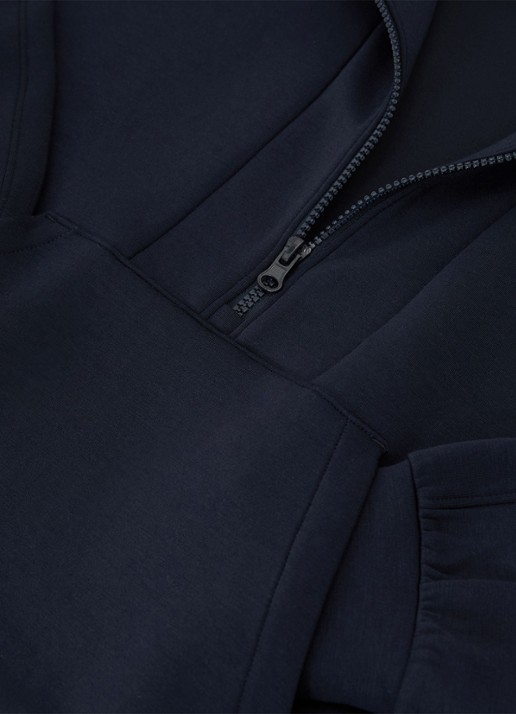 Reiss Lockie hoodie met halve rits - detail 6 blauw