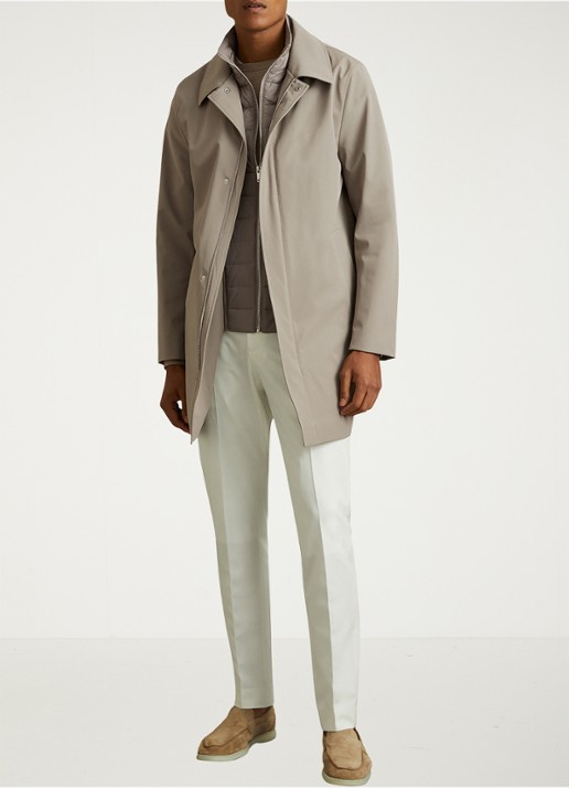 Reiss Logan jack met uitneembare voering - voorkant 2 donkerbeige