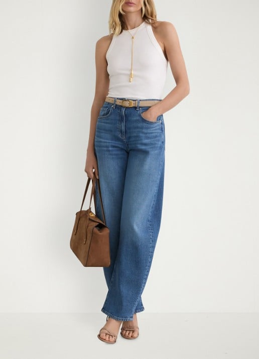 Reiss Lolana tanktop met ribstructuur - voorkant 2 wit