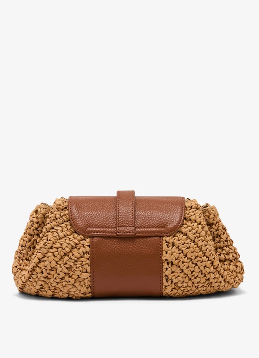 Reiss Lori schoudertas met details van leer - achterkant bruin